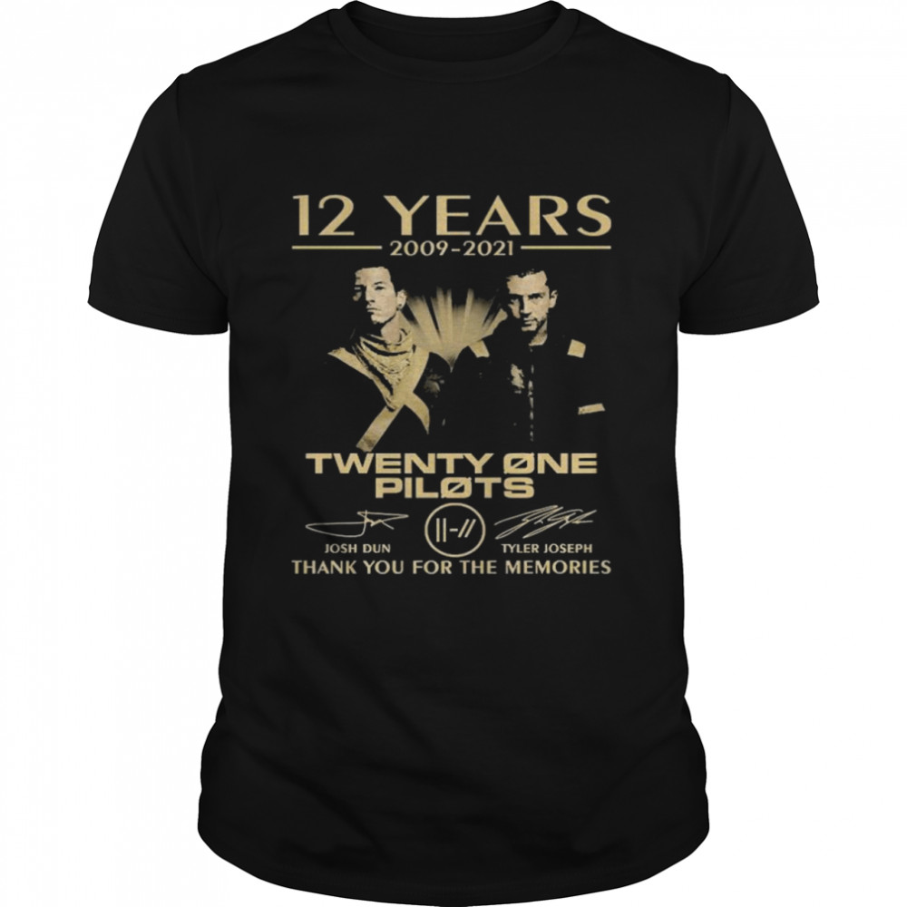 12 Years 2009 2021 Twenty One Pilots Thank You For The Memories Signatures Shirt