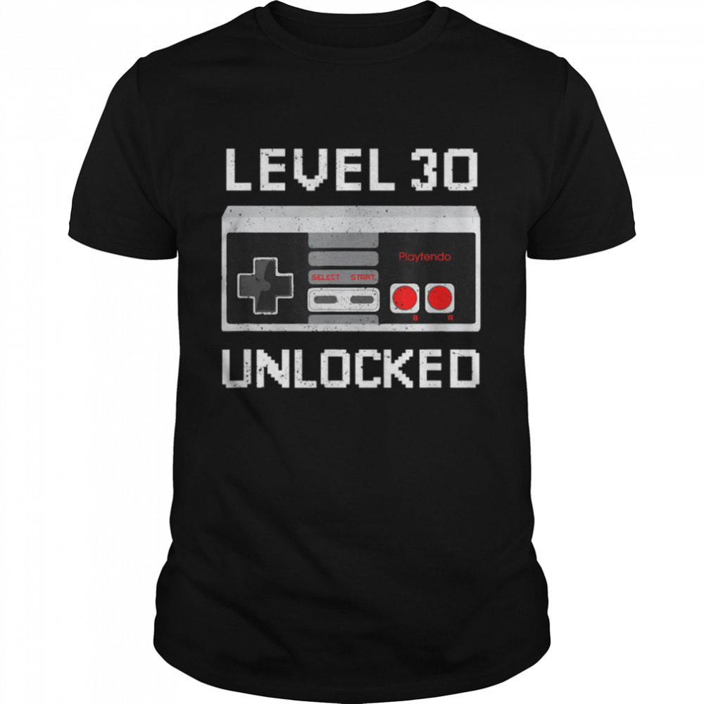 Level 30 Unlocked Video Games 30th Birthday Thirtieth Bday shirt Classic Men's T-shirt