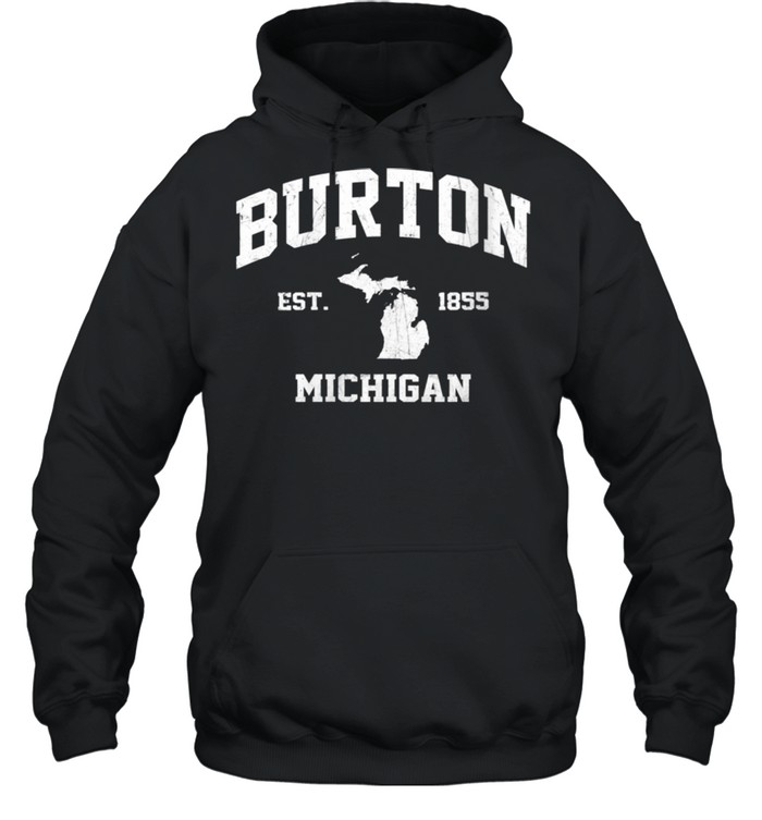 Burton Michigan MI vintage state Athletic shirt Unisex Hoodie