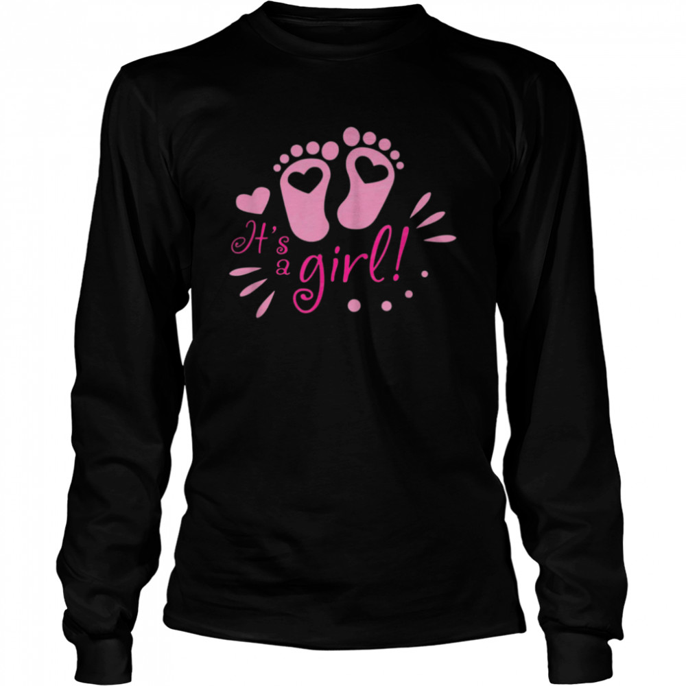 Baby reveal for announcement of pregnancy boy or girl shirt Long Sleeved T-shirt