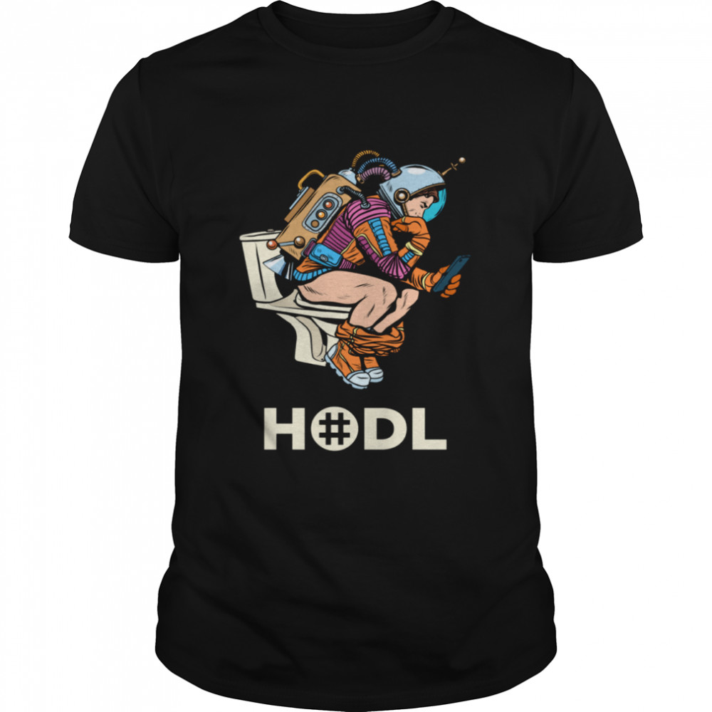 Cryptocurrency RSR Talk Reserve Rights HODL Space Man Toilet shirt Classic Men's T-shirt