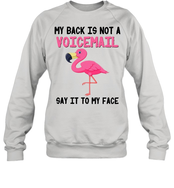 Flamingo My Back Is Not A Voicemail Say It To My Face shirt Unisex Sweatshirt