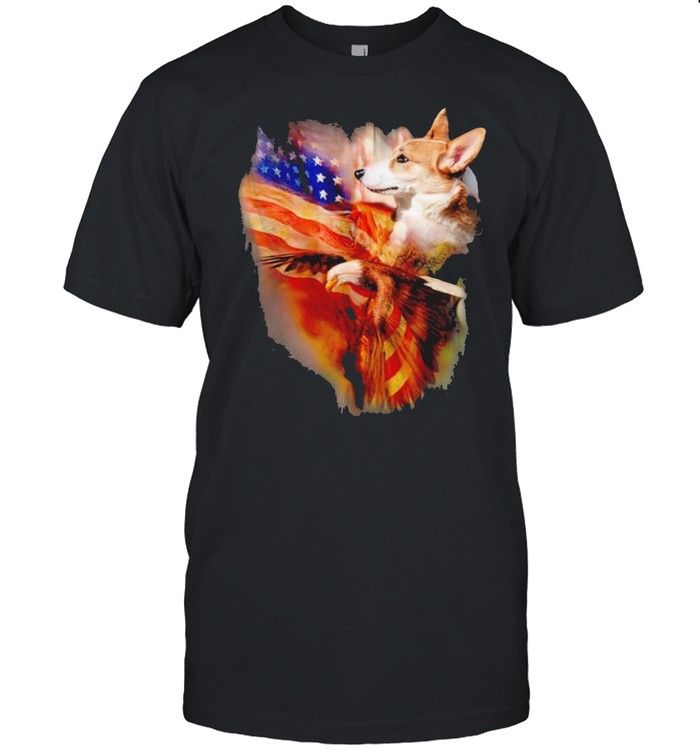 Eagle Corgi American Wings Happy 4th Of July  Classic Men's T-shirt