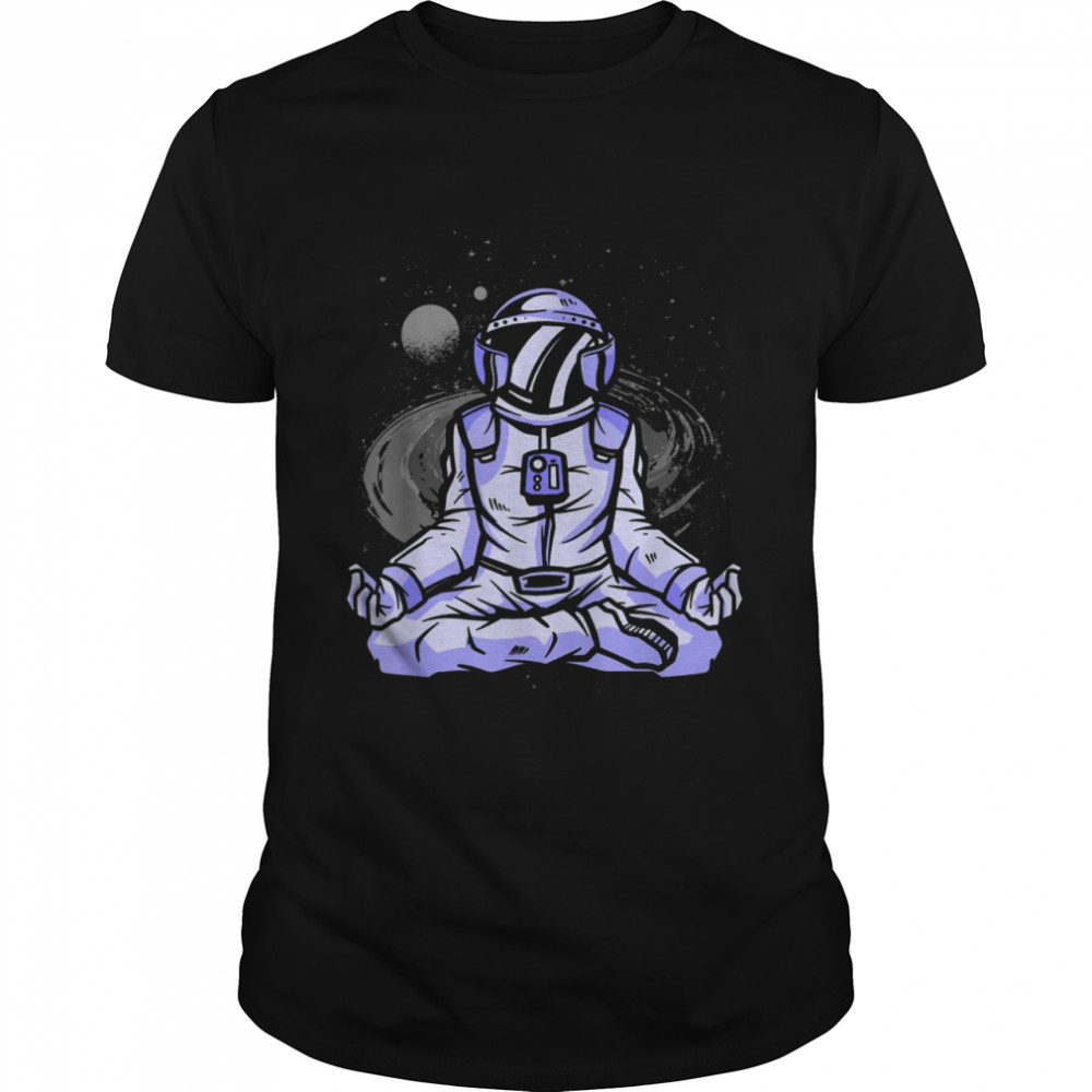 Vintage Meditating Astronaut Yoga Universe  Classic Men's T-shirt