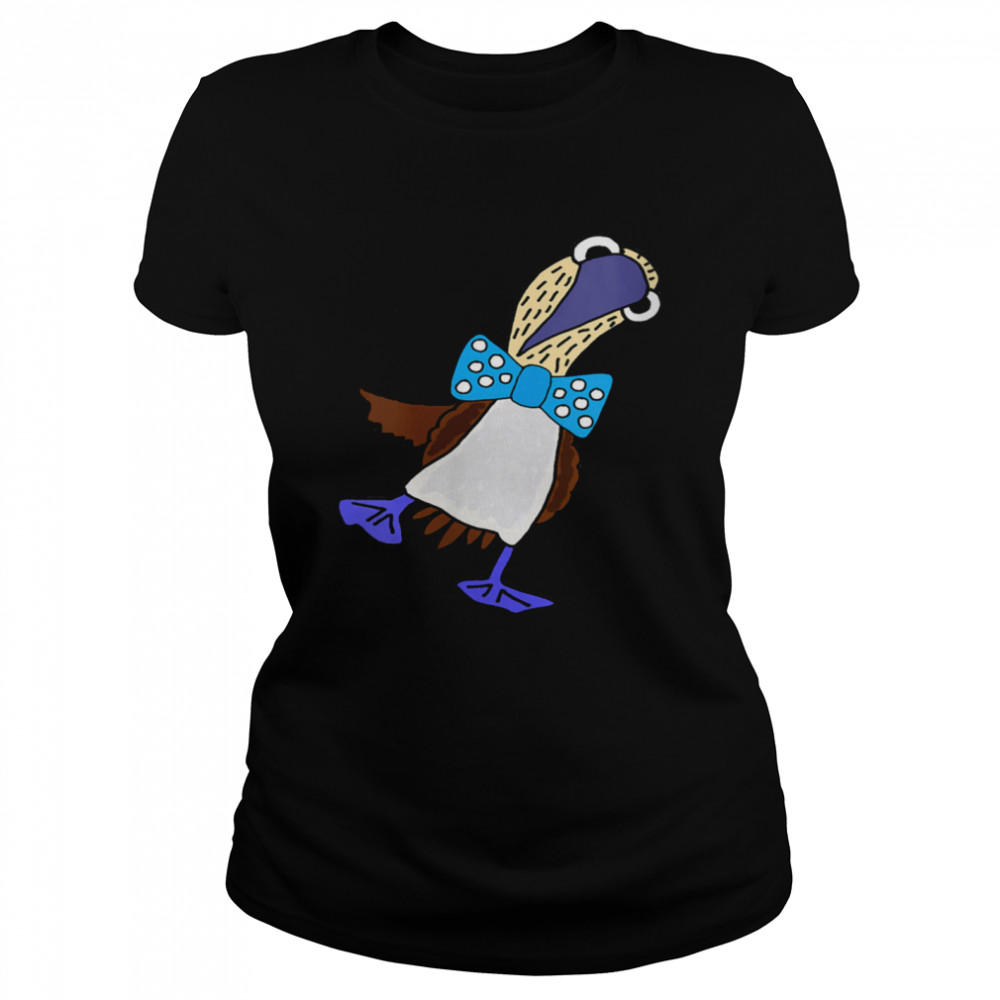 Smileteesanima Bluefooted Booby Bird wearing Bow Tie  Classic Women's T-shirt