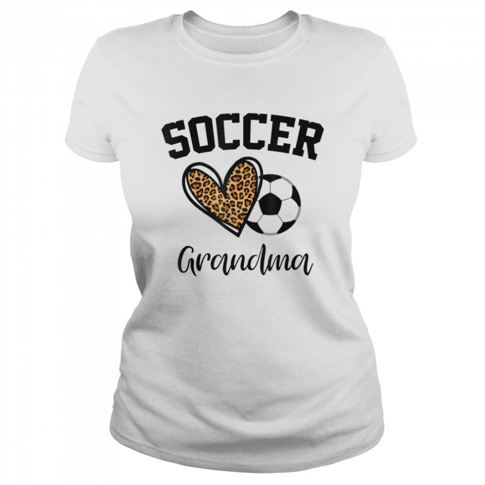Soccer Grandma Leopard Heart Mothers Day  Classic Women's T-shirt