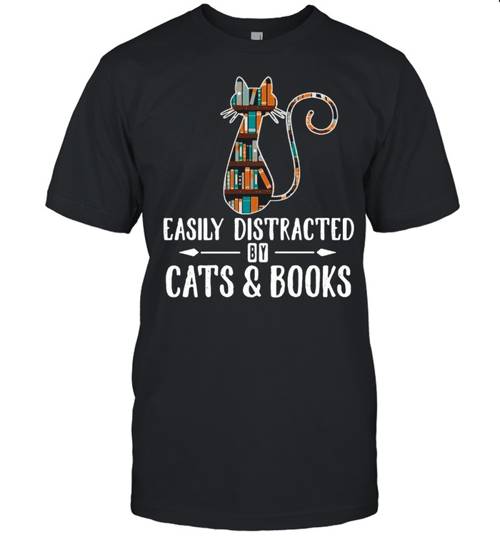 Cat Easily Distracted By Cats And Books T-shirt Classic Men's T-shirt