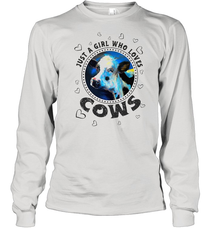 Just A Girl Who Loves Cows Square Magnet Vintage T-shirt Long Sleeved T-shirt