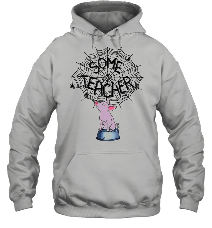 Pig Some Teacher Spider Web Unisex Hoodie