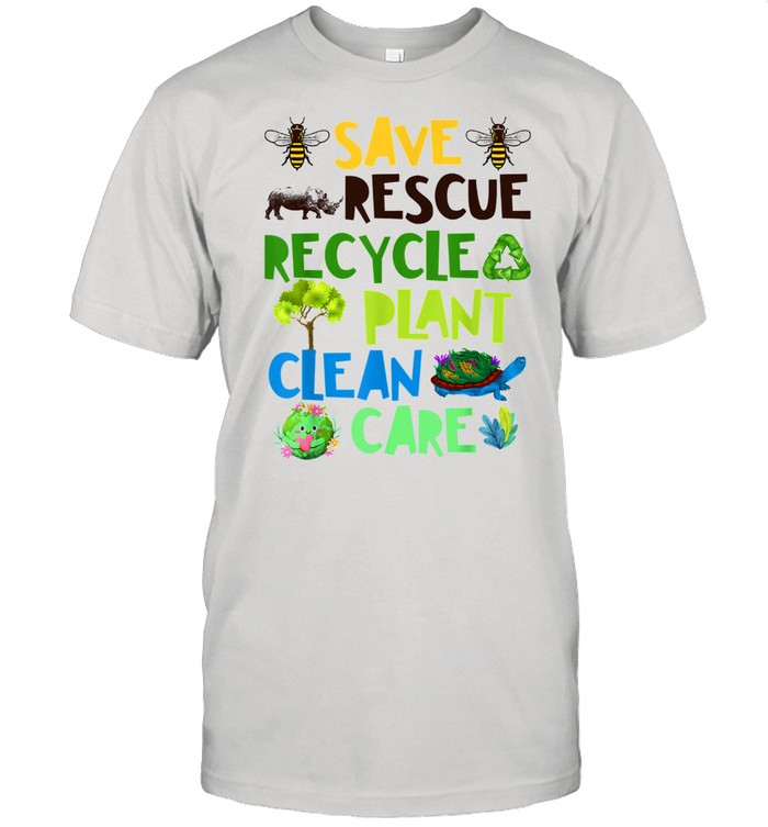 Save Bees Rescue Animals Recycle Plant Clean Care Plastict Earth Day Classic Men's T-shirt