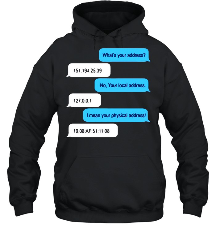 What Is Your Address No Your Local Address I Mean Your Physical Address T-shirt Unisex Hoodie