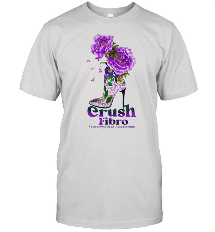 Crush Fibro Fibromyalgia Awareness Shoes Flower  Classic Men's T-shirt