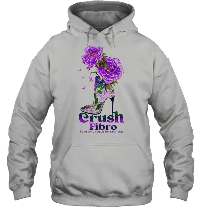 Crush Fibro Fibromyalgia Awareness Shoes Flower  Unisex Hoodie
