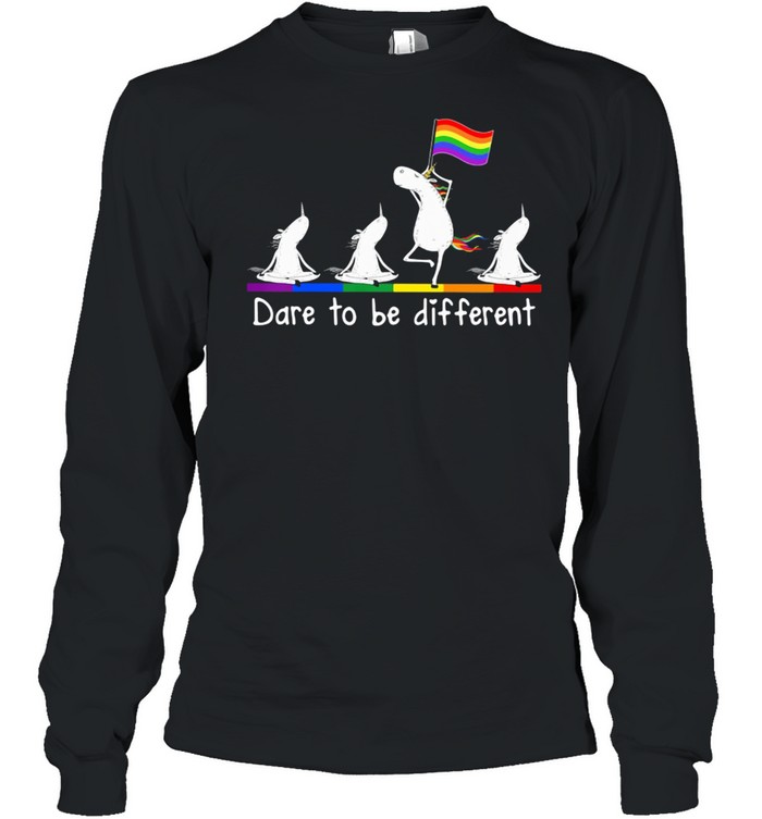 Dare To Be Different LGBT Unicorn Long Sleeved T-shirt