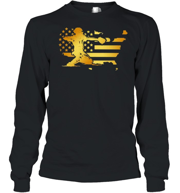 Gold Flag Catcher American Long Sleeved T-shirt