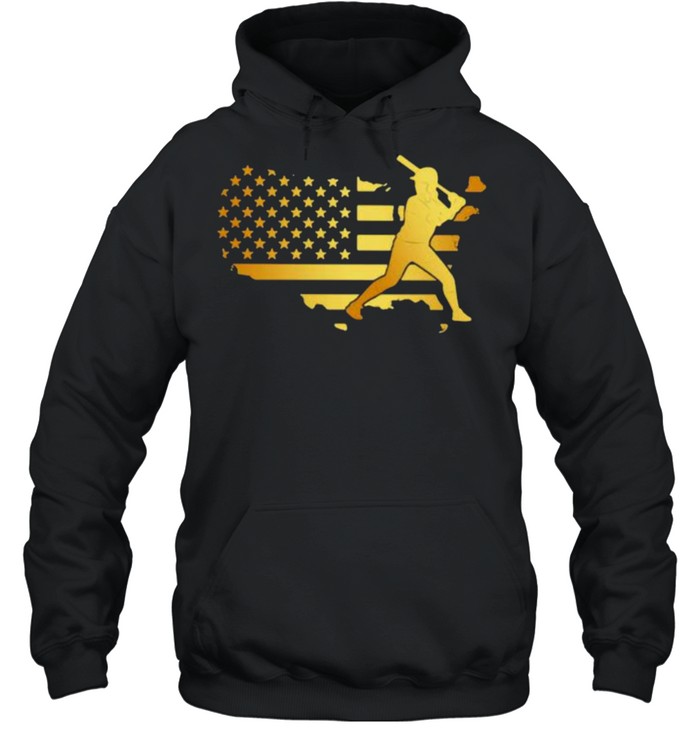 Gold Flag Softball American Unisex Hoodie