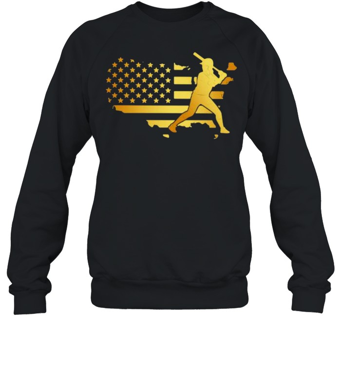 Gold Flag Softball American Unisex Sweatshirt