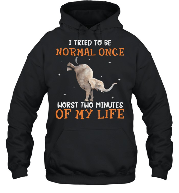 I Tried To Be Normal once Worst Two Minutes Of My Life Elephant Unisex Hoodie