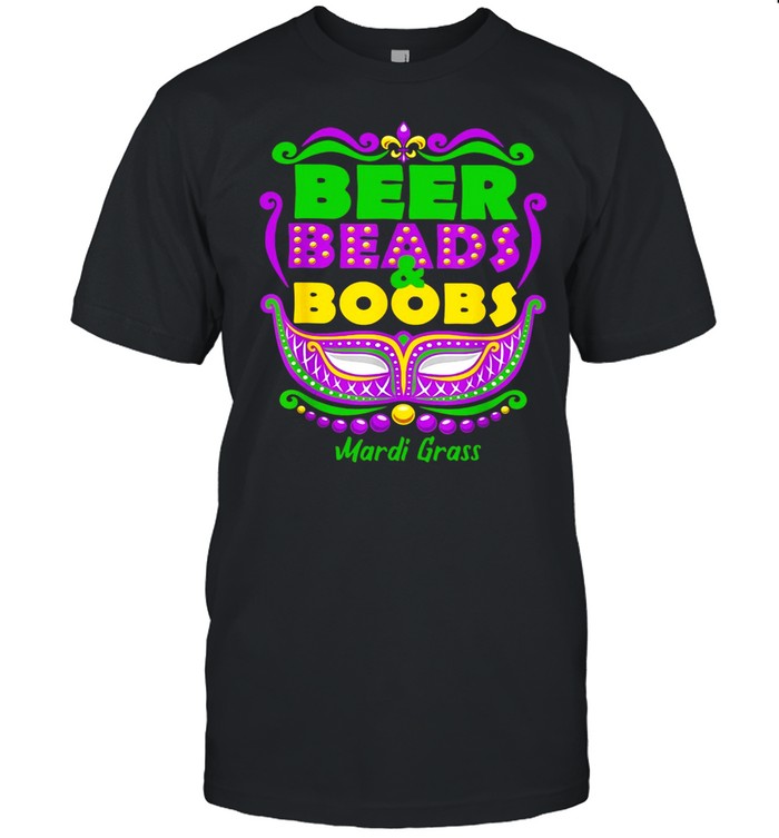 Mardi Gras Beer Beads Boobs Funny New Orleans  Classic Men's T-shirt