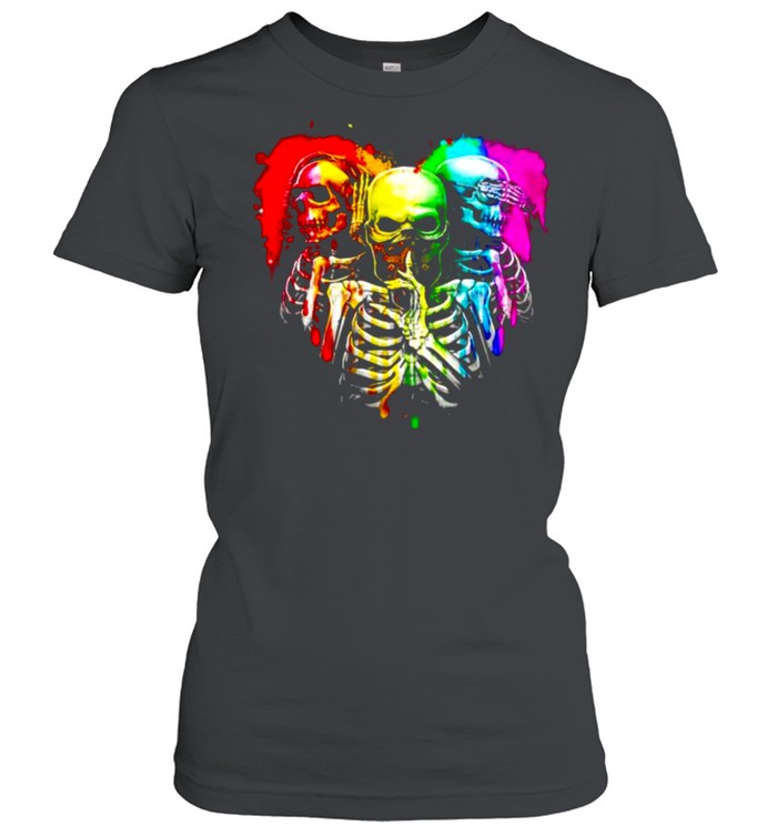 Skull heart lbgt watercoler shirt Classic Women's T-shirt
