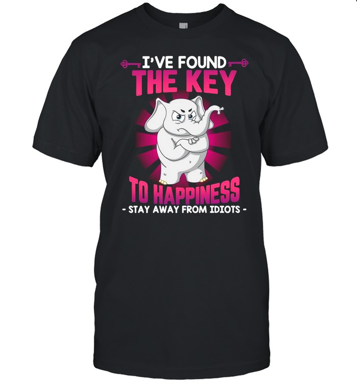 Elephant I’ve Found The Key To Happiness Stay Away Idiots T-shirt Classic Men's T-shirt