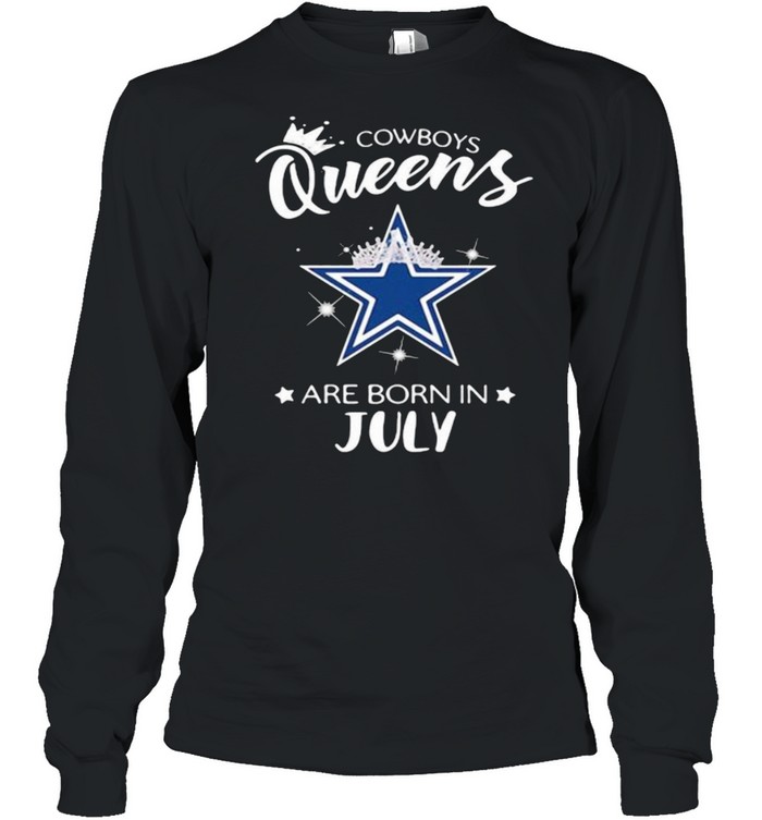 Cowboy Queens Are Born In July Crown  Long Sleeved T-shirt