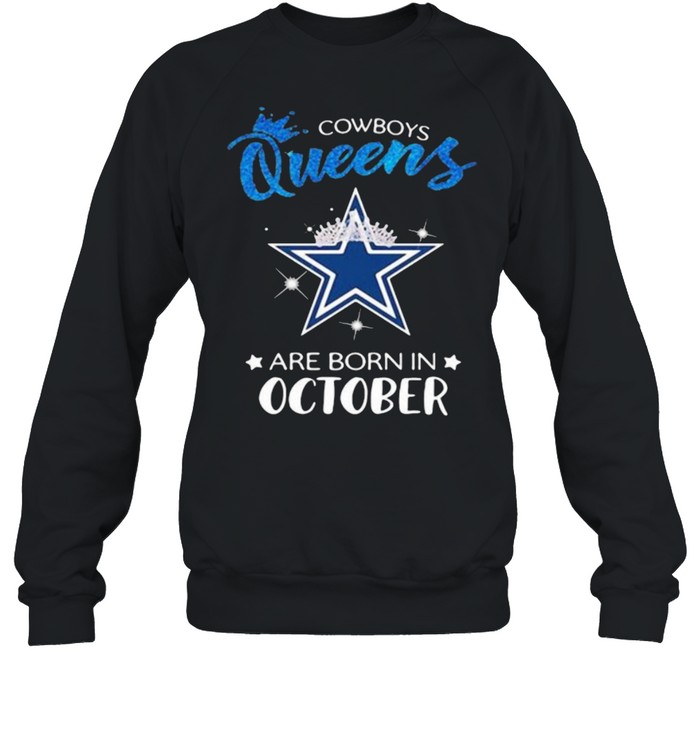 Cowboy Queens Are Born In October Blue  Unisex Sweatshirt