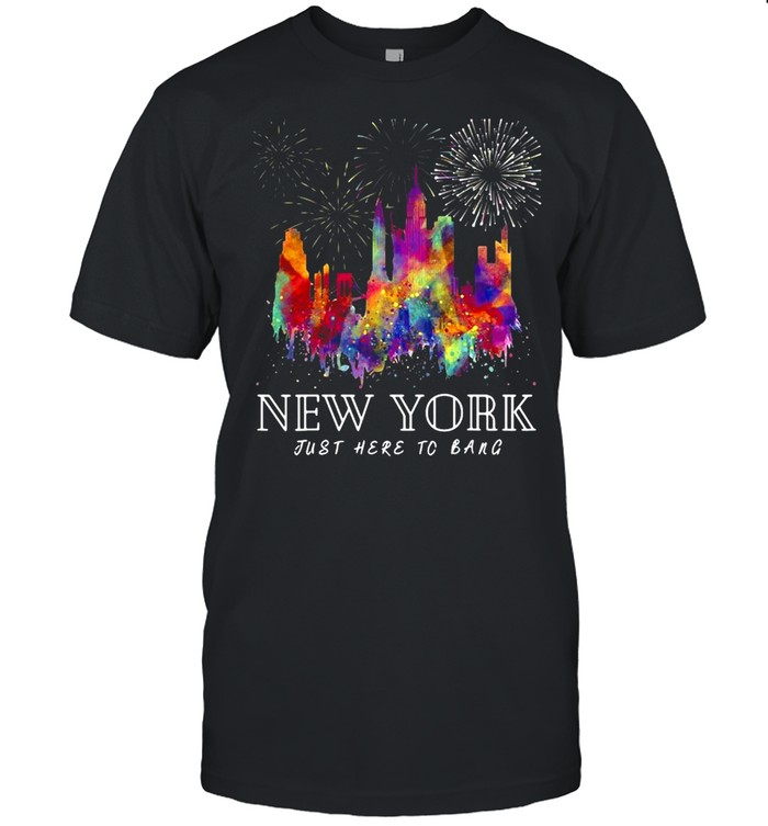 New York Just Here To Bang 4Th July American Flag Y2k T-shirt Classic Men's T-shirt