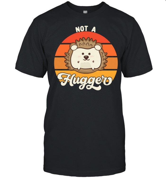 Vintage Retro Sunset Not A Hugger Hedgehog Pet shirt Classic Men's T-shirt