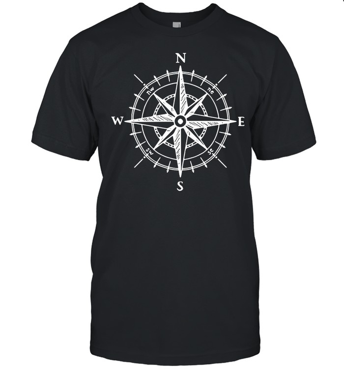 Hand Drawn Design Compass Rose Nautical T-shirt Classic Men's T-shirt