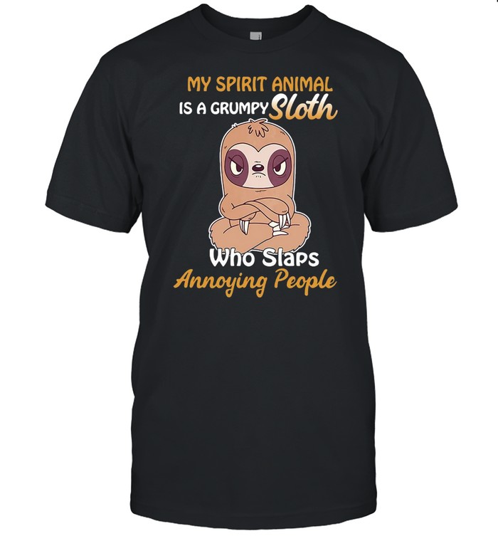 My Spirit Animal Is A Grumpy Sloth Who Slaps Annoying People T-shirt