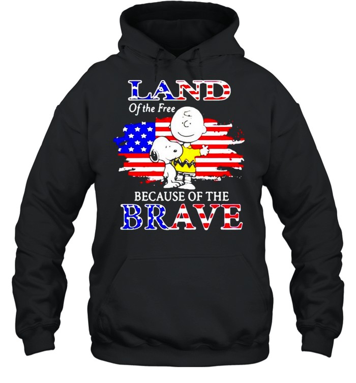 Snoopy land of the free because of the brave shirt Unisex Hoodie