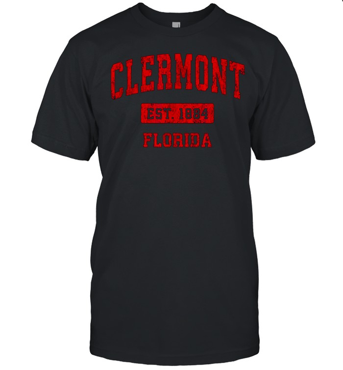 Clermont Florida FL Vintage Sports Design Red Design shirt Classic Men's T-shirt