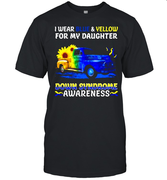 I Wear Blue And Yellow For My Daughter Down Syndrome Awareness T-shirt Classic Men's T-shirt