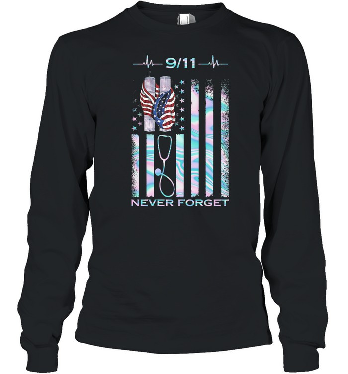 9 11 Never Forget American Flag shirt Long Sleeved T-shirt