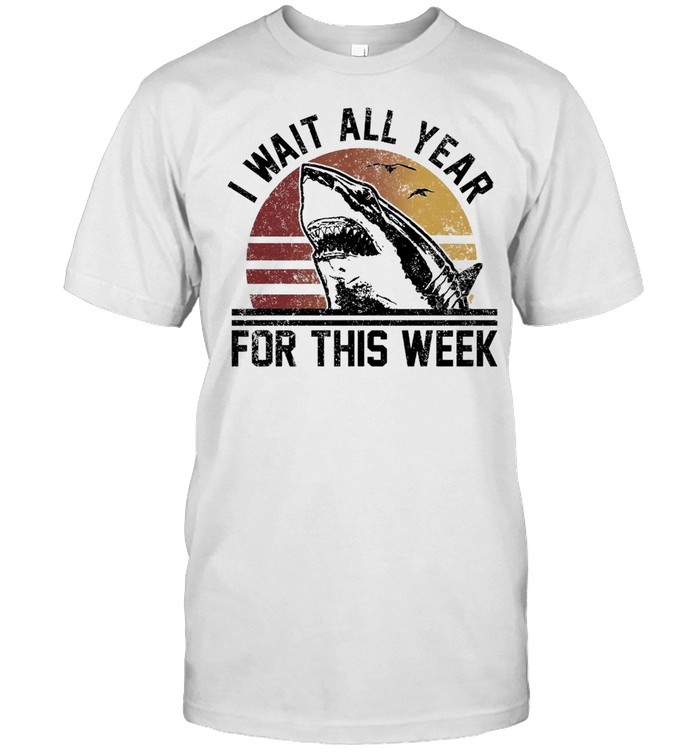 Shark I Wait All Year For This Week Vintage T-shirt Classic Men's T-shirt