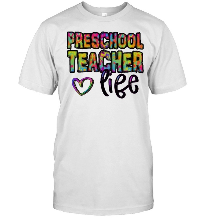 Preschool Teacher Life Heart Watercolor  Classic Men's T-shirt