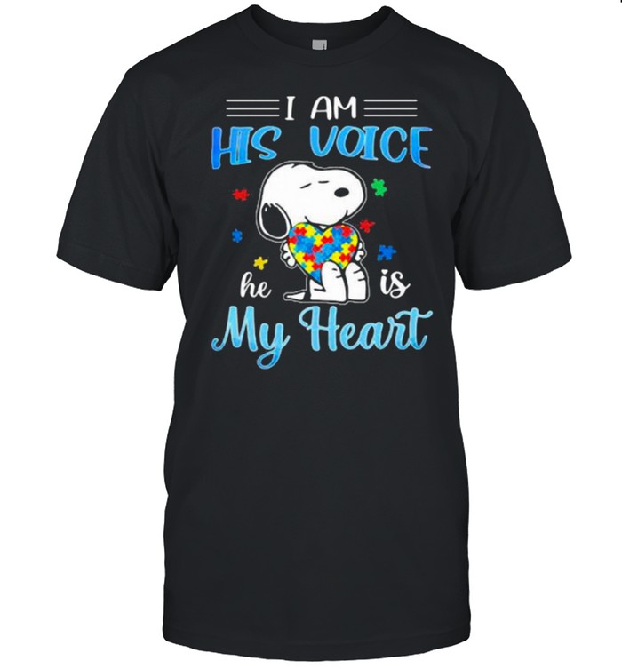 I Am His Voice He Is My Heart Snoopy Autism Shirt