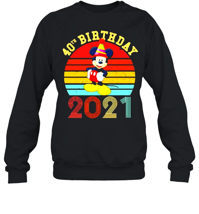 40th Birthday 2021 mickey Vintage  Unisex Sweatshirt