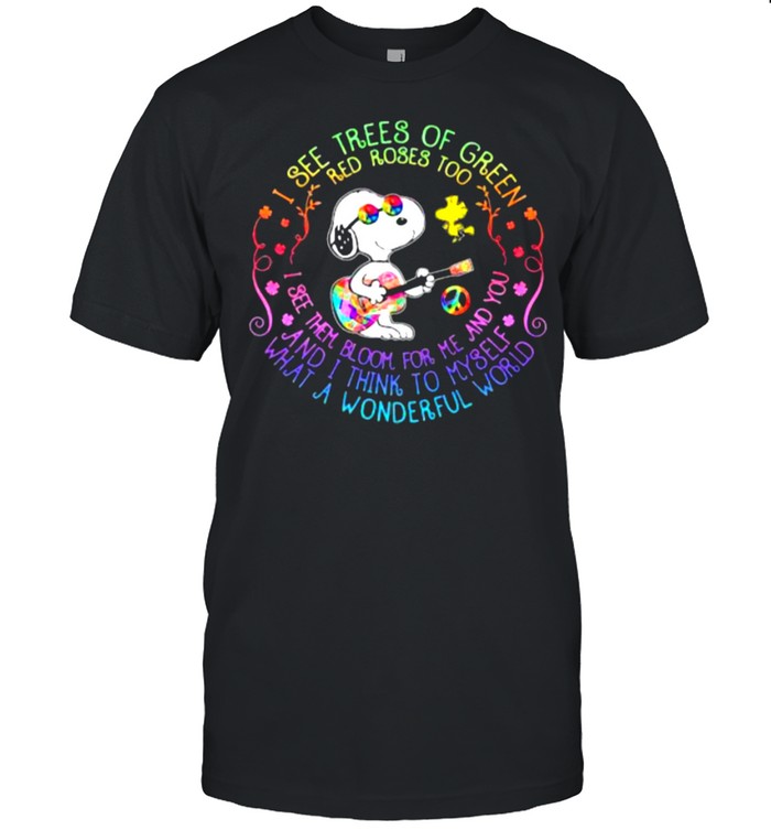 And I think to Myself What a Wonderful World Hippie Snoopy  Classic Men's T-shirt
