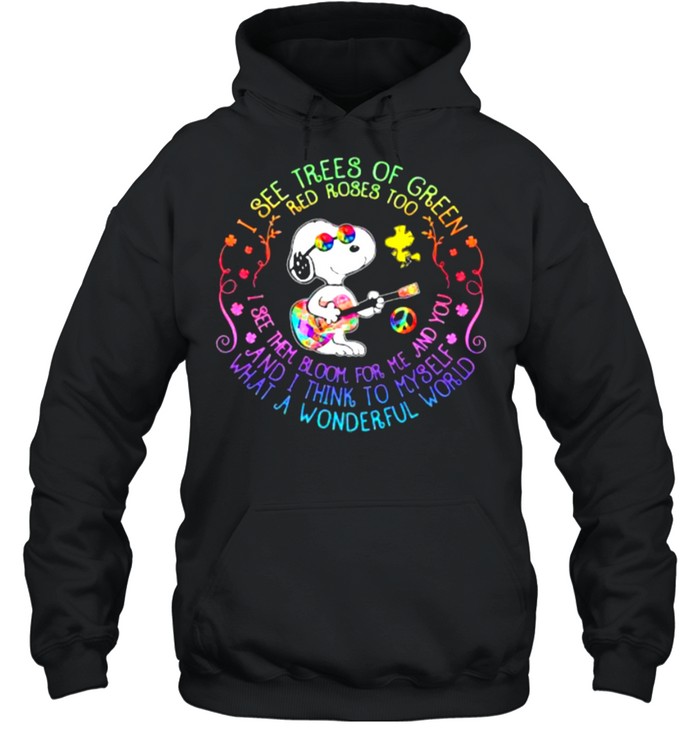 And I think to Myself What a Wonderful World Hippie Snoopy  Unisex Hoodie