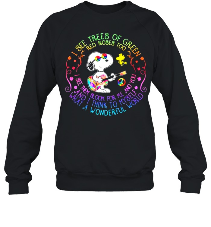 And I think to Myself What a Wonderful World Hippie Snoopy  Unisex Sweatshirt