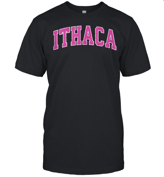 Ithaca New York NY Vintage Sports Design Pink T- Classic Men's T-shirt