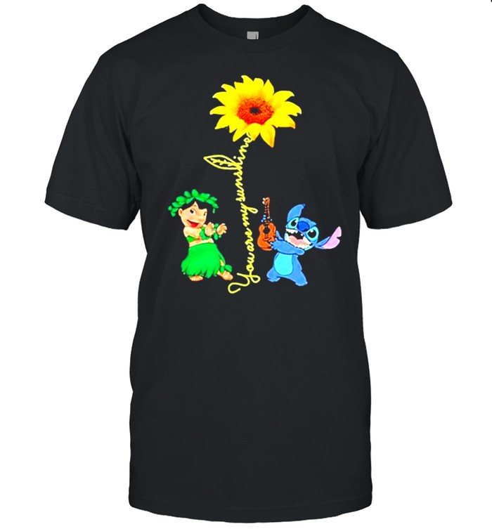 Stitch playing guitar sunflower you are my sunshine shirt Classic Men's T-shirt