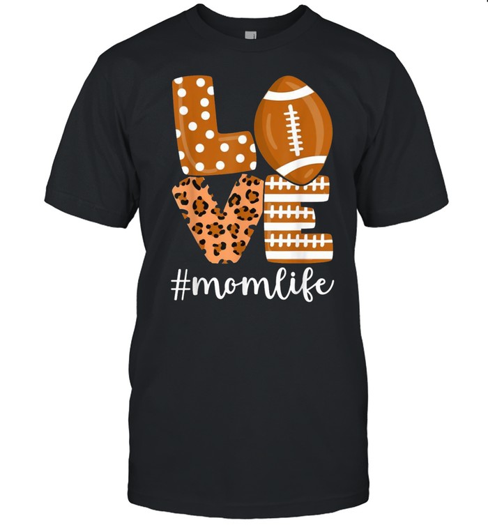 Love Football American Mom Life Player with Leopard shirt Classic Men's T-shirt
