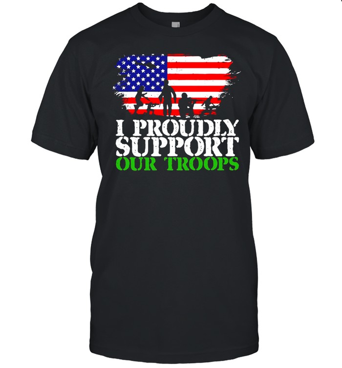 American Flag I Proudly Support Our Troops Veteran T-shirt Classic Men's T-shirt