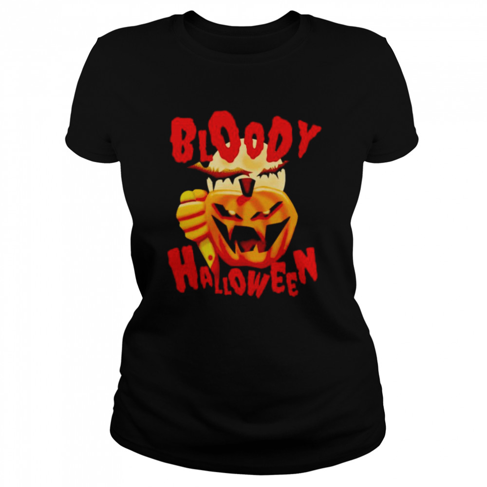 Pumpkin bloody Halloween shirt Classic Women's T-shirt
