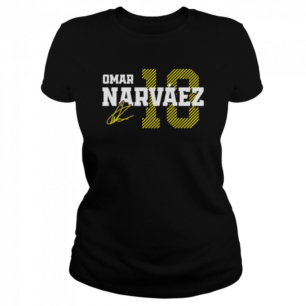 Omar Narvaez Milwaukee Baseball signature shirt Classic Women's T-shirt