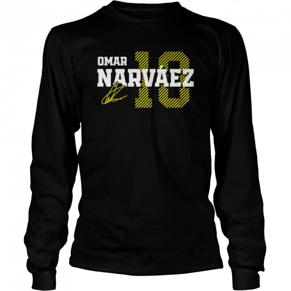 Omar Narvaez Milwaukee Baseball signature shirt Long Sleeved T-shirt