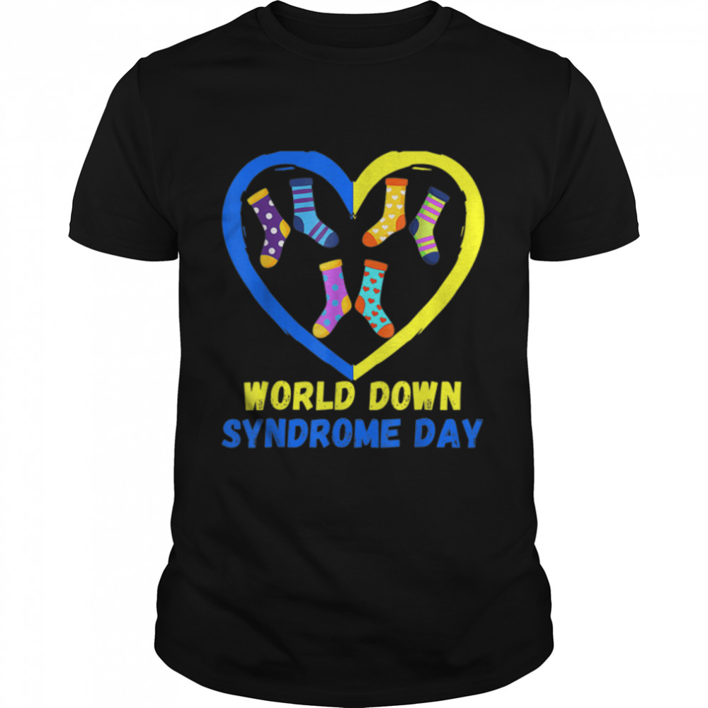 Blue Yellow Heart 21 World Down Syndrome Awareness Day 2022 T-Shirt B09VNNC6KK